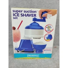 Progressive International Super Suction Ice Shaver Set Manual Non Electric Blue