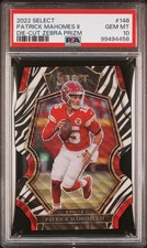 2022 Select Prizm Zebra Die Cut Patrick Mahomes II #148 PSA 10