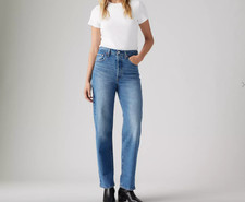 Levi  s Premium Ribcage Straight Ankle Jeans Medium Blue Women  s Size 24