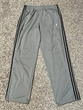 adidas Men's Gray Sweatpants Size L Three Stripe Fleece