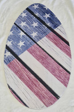 Wooden Skim Board Skimboard Boogie Board 35" X 19.75" Red, White and Blue New