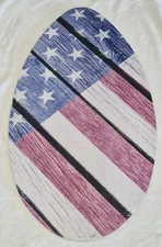 Wooden Skim Board Skimboard Boogie Board 35" X 19.75" Red, White and Blue New