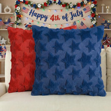 AVOIN colorlife 4th of July Stars Patriotic Throw Pillow Covers Set of 2, 18 x 1