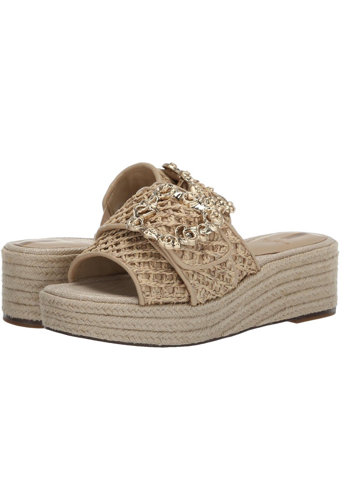 Women's Celia Raffia Buckle-Trim Wedge Sandals by Sam Edelman 11 M New With Box