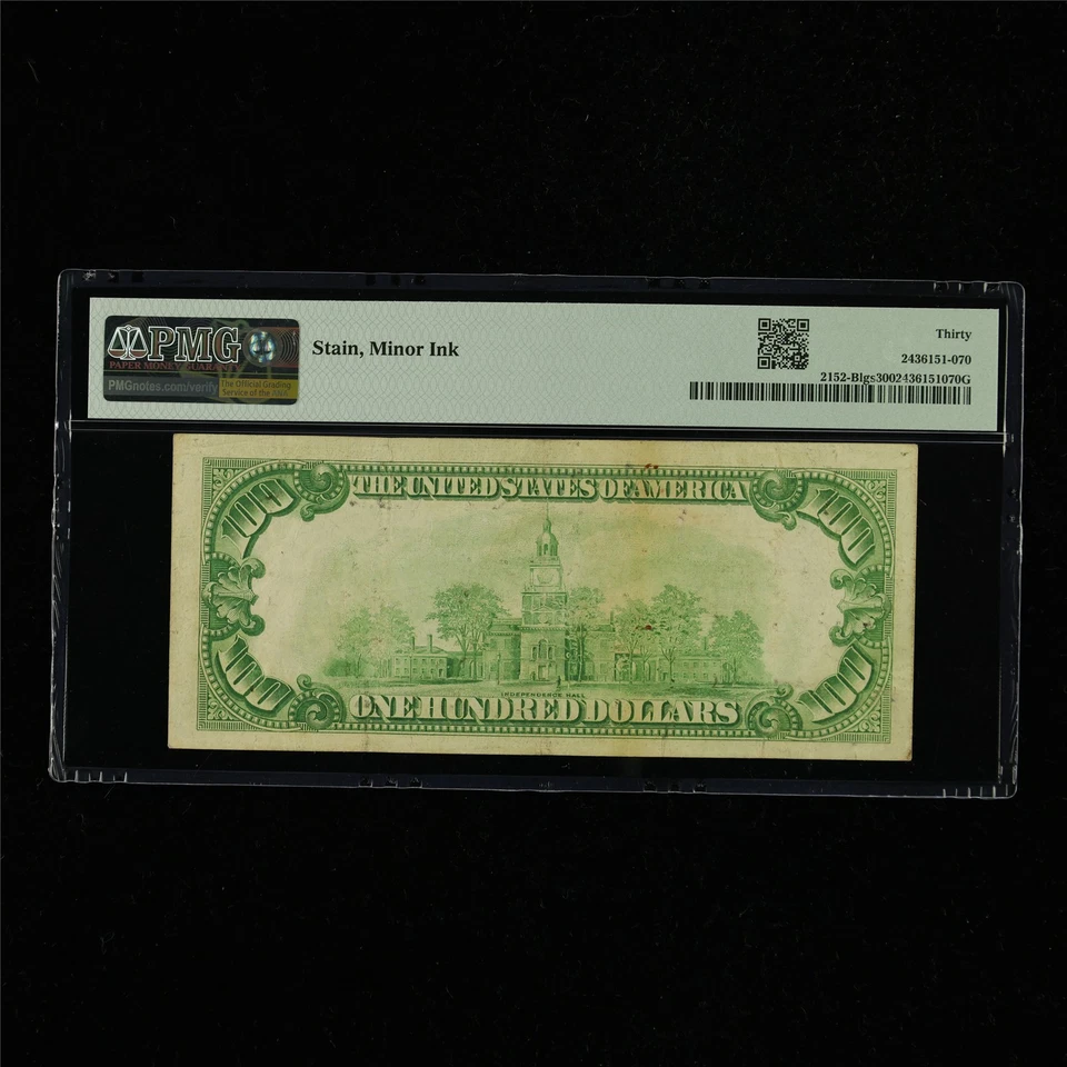 1934 Federal Reserve Note New York 100 Dollars Fr#2152-Blgs PMG 30 Very Fine - Image 2 of 4