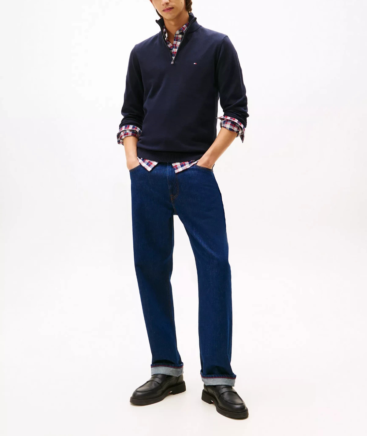 NWT Tommy Hilfiger Men's Regular Fit Essential Solid Classic Quarter-Zip Sweater image 5