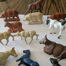 Vintage Plastic Farm Animal Play Set Figures for Ages 8-11 12-16 17  Up