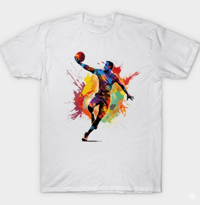 Modern Handball Player Shirt Graphic Number 6 Team Athletic Premium Tee S52