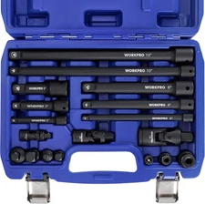 WORKPRO 18-Piece Impact Socket Extension Set, Includes Socket Adapters, Ratchet 