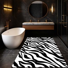 Zebra Print Bathroom Mat Non-slip