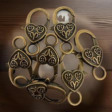 XL Aged Brass Tone Ornate Lobster Clasps 26mm Qty:7