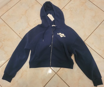 Juniors zip-up sweater hoodie with design 'Bonjour' by No Comment  NWT (Size XL)