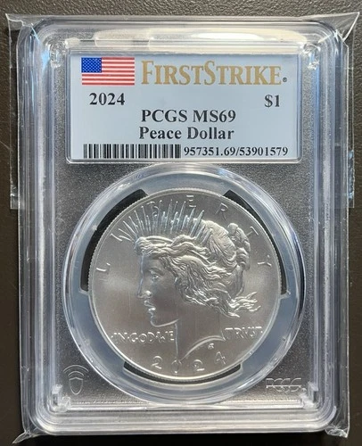 2024 $1 Silver Peace Dollar PCGS MS69 First Strike / .999 1 Oz US Silver Coin