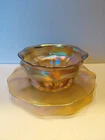 Louis Comfort Tiffany Favrile Glass Finger Bowl w/Underplate signed and numbered