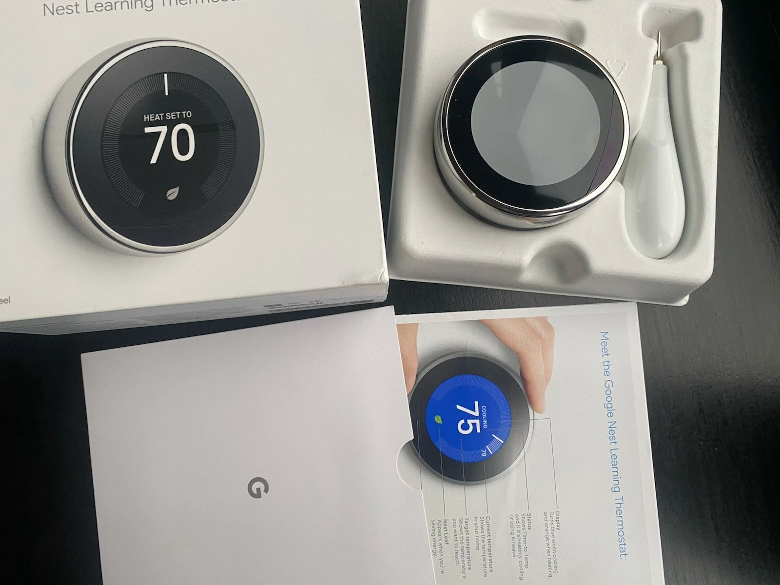 Google Nest A0013 T3018US (3rd Gen) Smart Learning Thermostat Stainless Steel