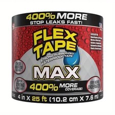 Black FLEX TAPE 4" PATCH BOND SUPER STRONG RUBBERIZED WATERPROOF SEAL