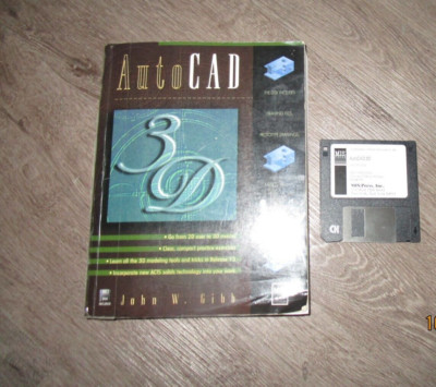 VTG Autocad 3D BOOK WITH FLOPPY DISK  John w Gibb 1ST EDITION 1996