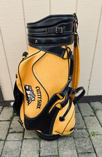 Vintage Belding Leather CUTTY SARK Golf Bag Yellow  Black USA
