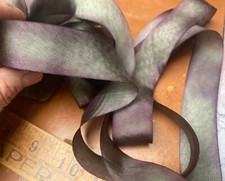 silk ribbon 1" on the bias hand dyed 1yd made USA moon dust