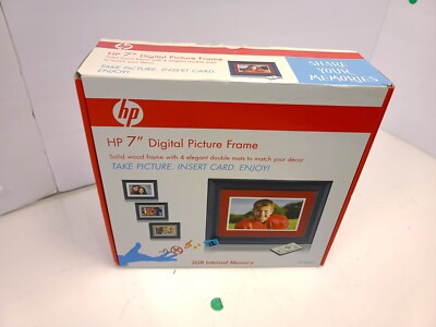 HP DF780B2 7'' Black Wood Digital Picture Frame 2GB Memory w/ Remote - Open Box