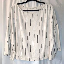 Grade & Gather Linen Blend Dash Blouse, Medium