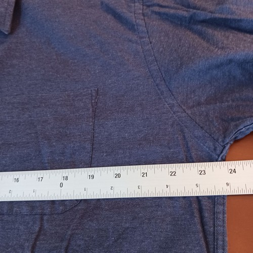 MARKS & SPENCER BLUE COTTON TWILL LONG SLEEVE BUTTON UP CASUAL DRESS SHIRT 16 - Picture 5 of 13