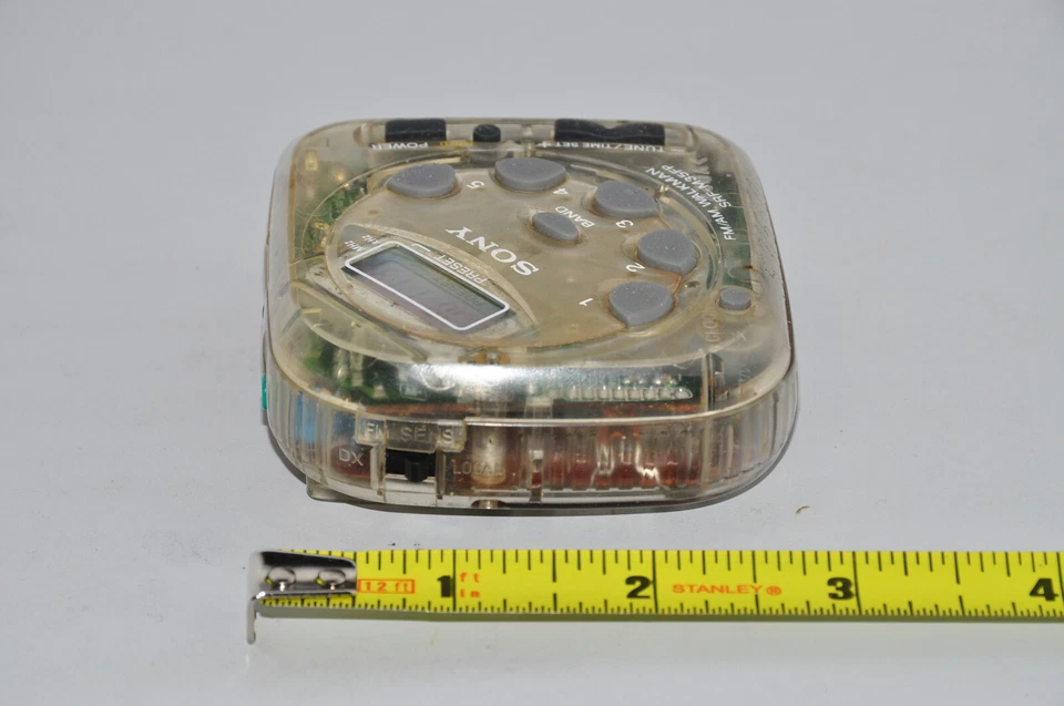 Rare Clear Sony AM/FM Walkman Model SRF-M35FP Portable Radio Prison Issued - Image 4 of 4