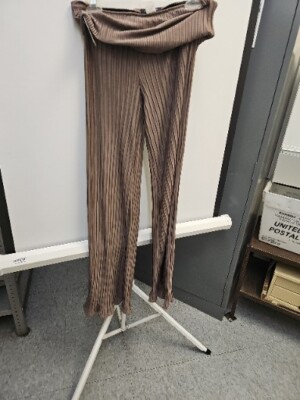 Love Cameron Pleated Silk Pants Brown  Medium