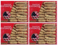 4 X Hand-selected A Grade American Ginseng Root Medium Thin-Short Size 4Oz. Box 