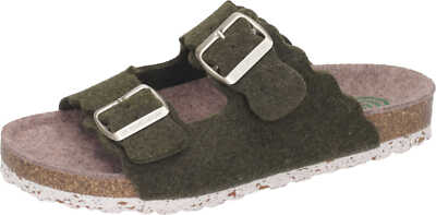 Dr. Brinkmann, Damenhausschuhe, Pantoffel, Wollfilz, Fußbett, khaki, Gr. 37-42