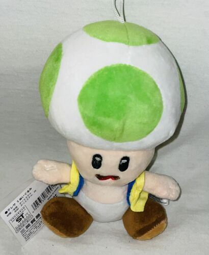 Sanei Super Mario Series 6 inch Green Toad Plush Toy Plush Doll - Picture 1 of 6