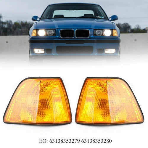 For BMW 3 Series E36 Coupe Parking Corner Signal Lights Pair Set 1992-1999