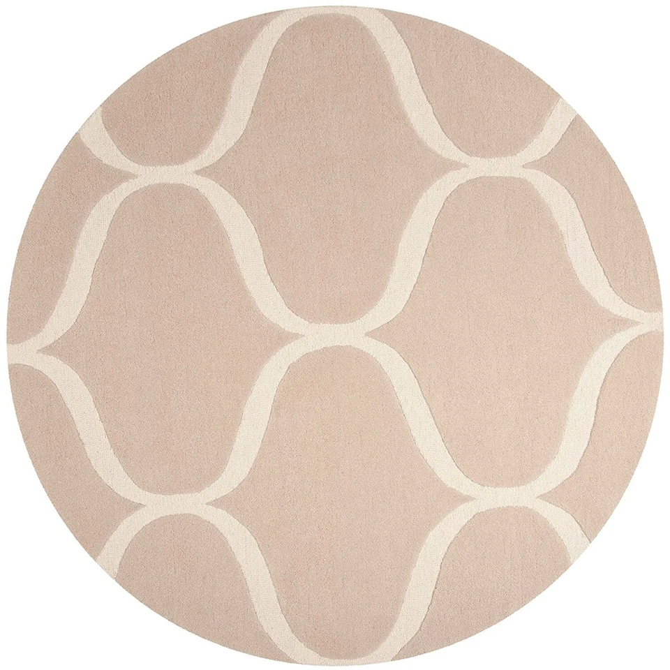 Round Rug Area Wool Hand Tufted Rug,8x8 Handmade Carpet for Bedroom Living Room - Image 2 of 4