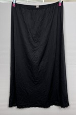 Vintage Shadowline Black Half Slip Nylon Lace Trim Side Slits Maxi/Long Sz L 36