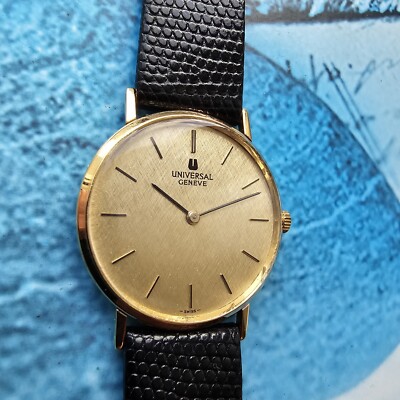 Vintage 18k Solid Gold Universal Geneve Hand-Winding Men's Watch
