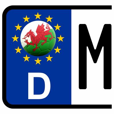WALES Kennzeichen Aufkleber BALL Flagge KFZ Motorrad FanShirts4u
