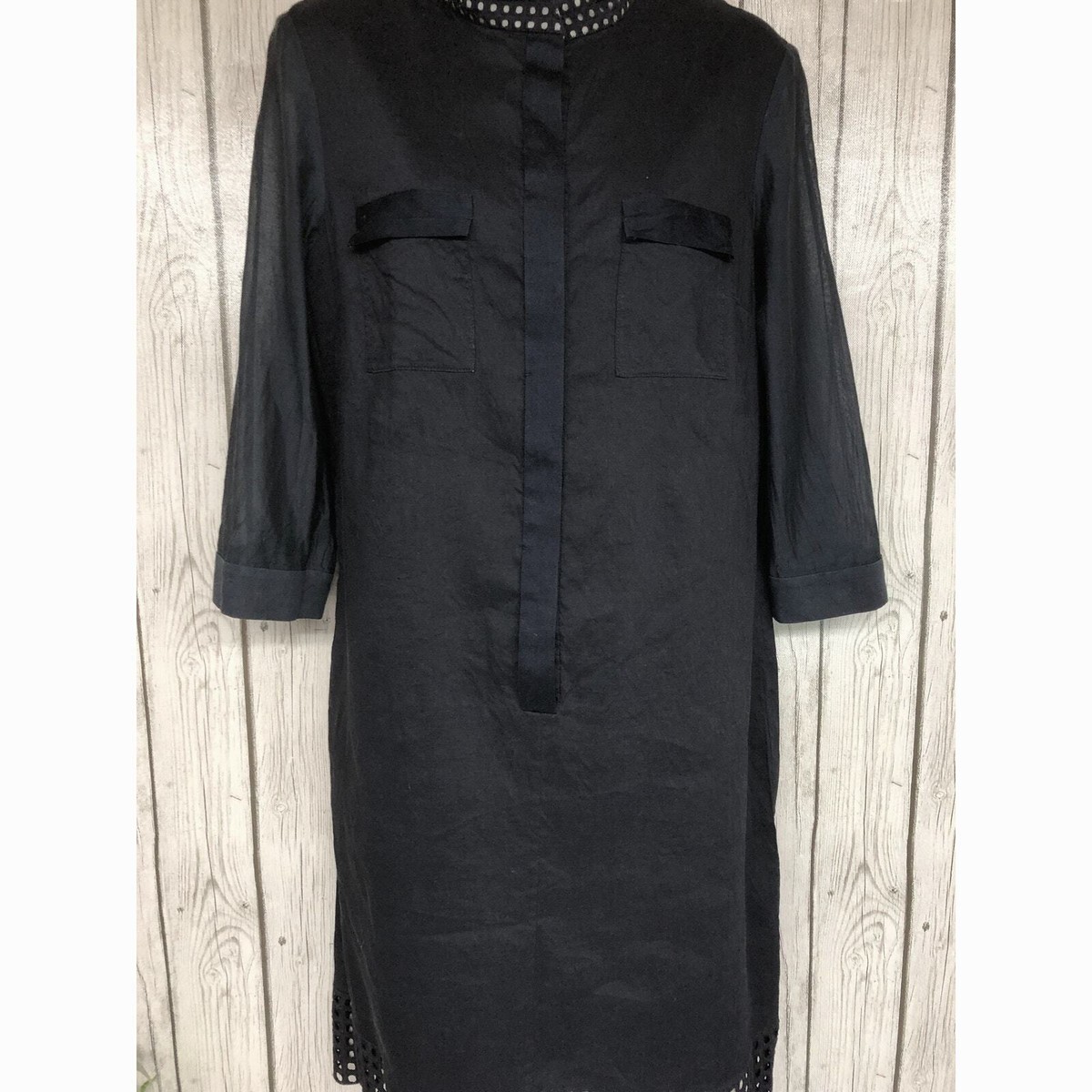 Elie Tahari Navy Linen Dress Ladies Size 12 | eBay