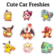 Pok mon Car Freshies 3 PACKS Car Decoration Vehicle Charms Organic Fragrances