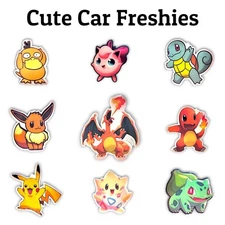 Pokémon Car Freshies 3 PACKS Car Decoration Vehicle Charms Organic Fragrances