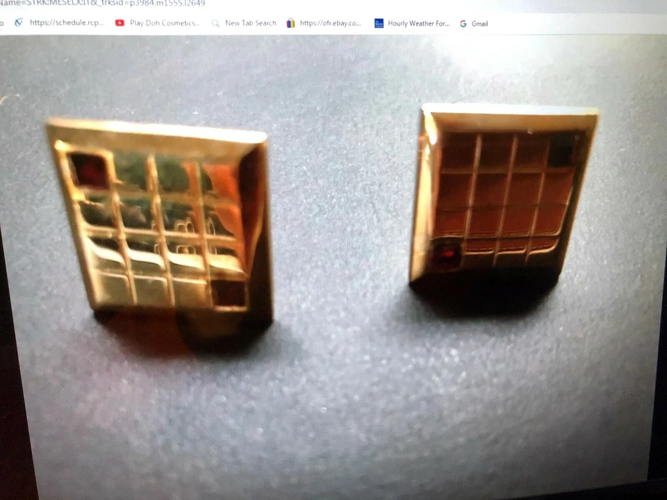 Vintage "SWANK" Cufflinks with Rubies - Image 2 of 4