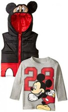 Mickey Mouse Infant Boys Costume Puffer Vest Top Set Size 12M 18M 24M