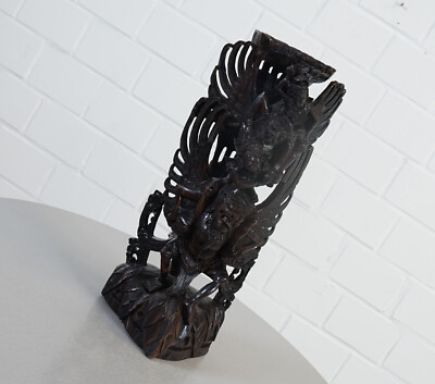edle Ravana Holz Statue Skulptur handgeschnitzt Tropenholz Holzschnitzerei Bali