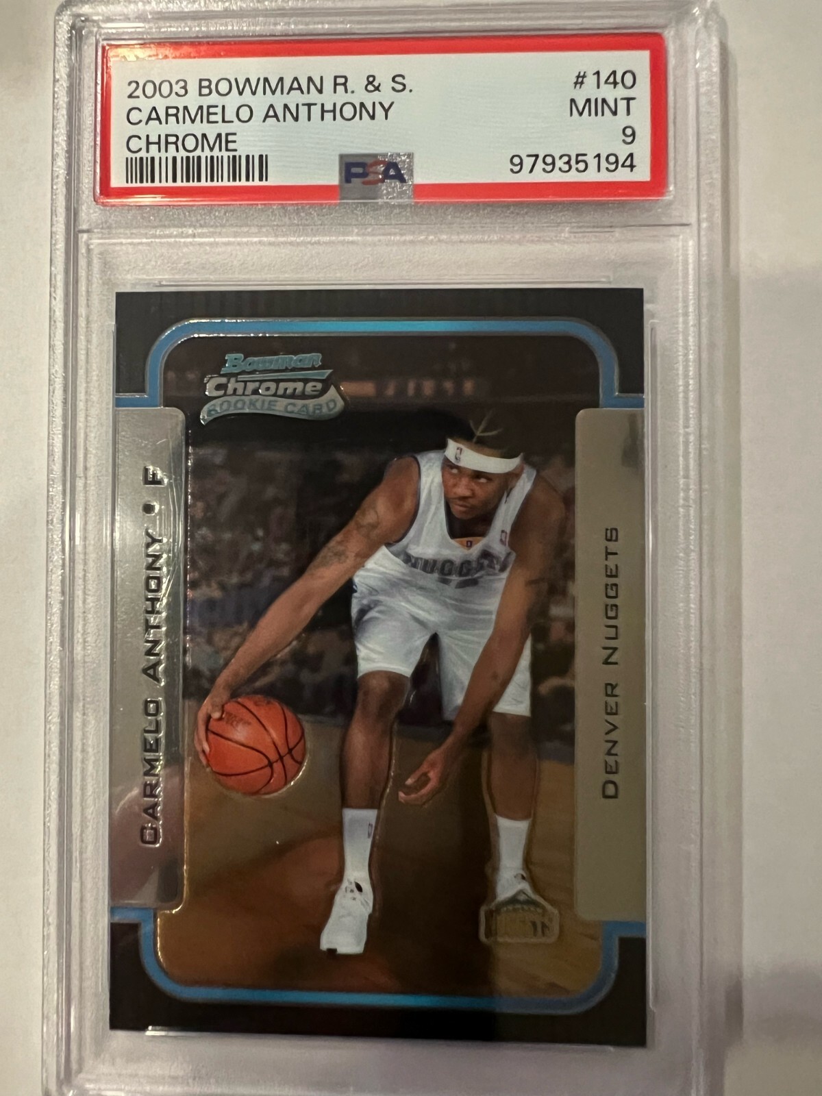 2003-04 Bowman - Rookies Chrome #140 Carmelo Anthony (RC) PSA 9