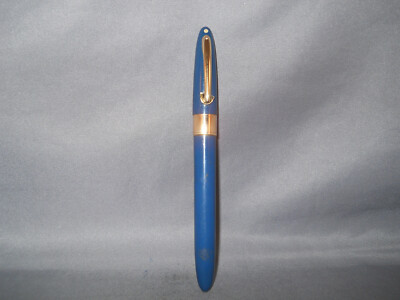 Sheaffer Vintage White Dot l950's Blue and Gold Ball Pen-new refill installed