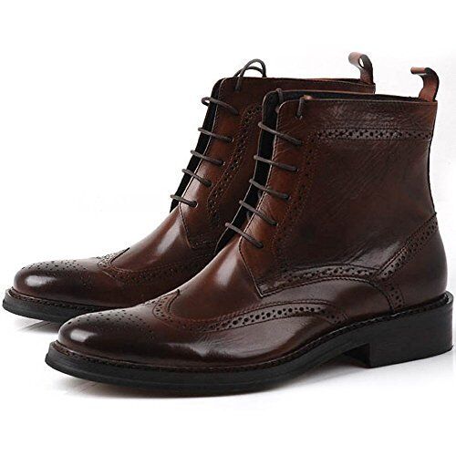 Handmade Men Brown Wingtip Brogue Ankle Dress Leather Boot Men Leather Boot - Picture 1 of 5
