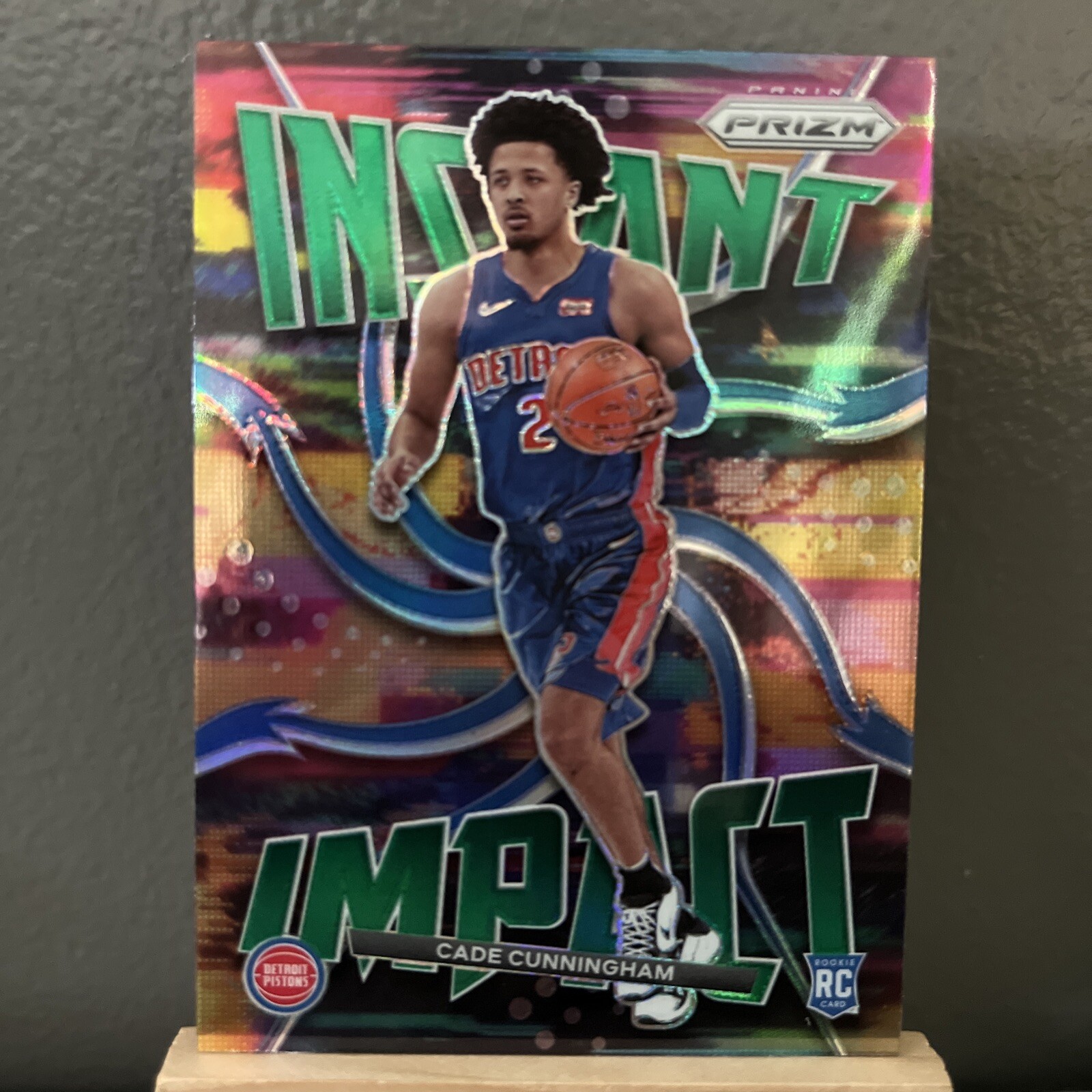 2021-22 Panini Prizm Cade Cunningham Instant Impact Green Prizm RC #1 Pistons