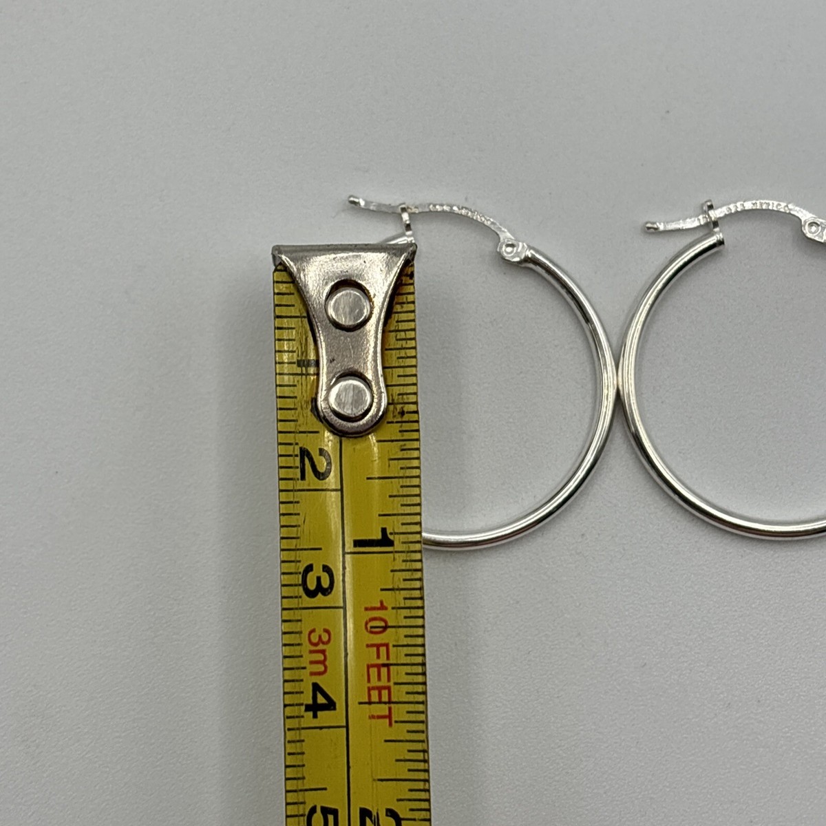 IBB STERLING SILVER MEXICO 925 ROUND TUBULAR HOOP EARRINGS IBB STERLING SILVER MEXICO 925 ROUND TUBULAR HOOP EARRINGS