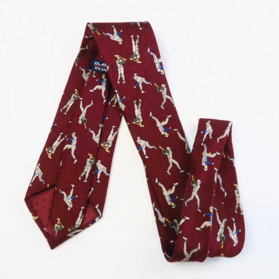 Class Club Rojo Vintage Béisbol Temática Ilustración Clásica 53"x3" Corto Estrecho Foto 4 de 4