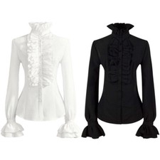 Medieval Retro Women Victoria Slim Shirt Uniform Halloween Cosplay Costume