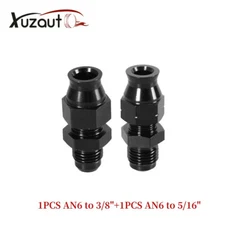 2PCS 6AN Male to 3/8"& 5/16" Hardline Tube Fuel Line Fitting Compression Adapter